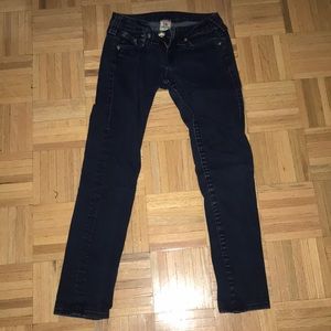 True religion dark wash cropped jeans